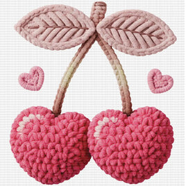Pink Cherries Faux Yarn