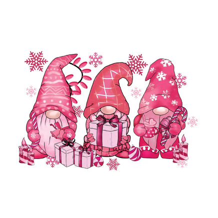 pink christmas gnomes
