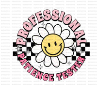 Pink Professional Patience Tester DTF Pocket 4in