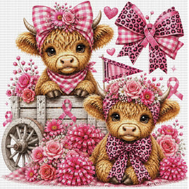 Pink Ribbon Highland Cow