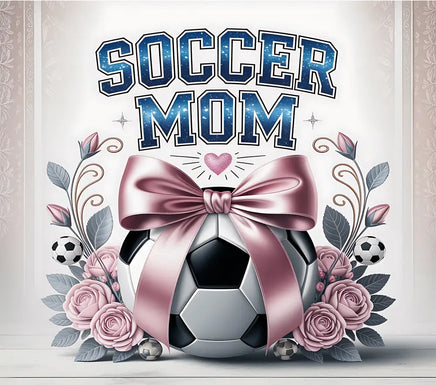 Pink rose Soccer mom tumbler wrap