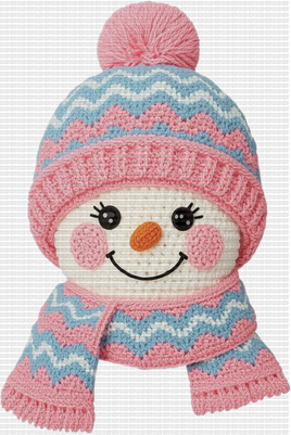 Pink Snowman Faux Yarn