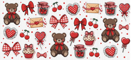 Red Bear And Bows UV WRAP