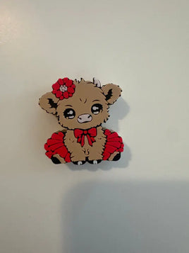 Red Tutu Cow Straw topper