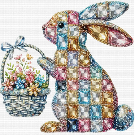 Rhinestone Bunny With Basket