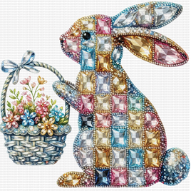 Rhinestone Bunny With Basket