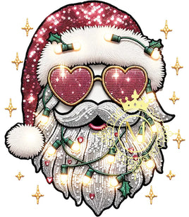 Santa Lights faux embroidery