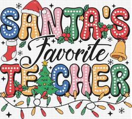 Santa's Favorite Teacher Christmas Lights