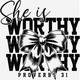 She Is Worthy Distressed