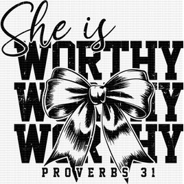 She Is Worthy Distressed