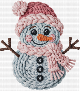 Snowman faux yarn