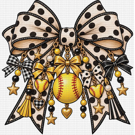 Softball vibes bow