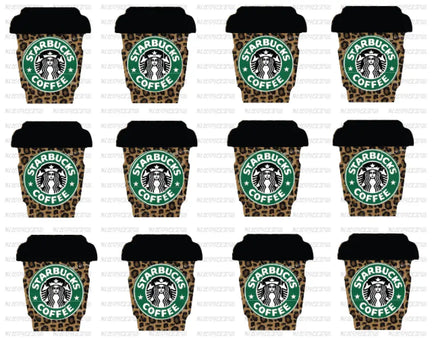 sticker sheets - leopard coffee
