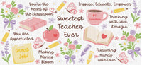 Sweetest Teacher Ever UV Wrap - 1 pc / Brown Letters
