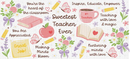 Sweetest Teacher Ever UV Wrap - 1 pc / Brown Letters
