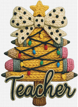 Teacher Christmas Tree Faux Yarn