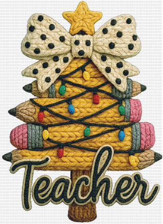 Teacher Christmas Tree Faux Yarn