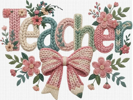 Teacher Floral Faux Yarn