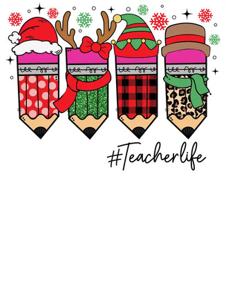 Teacher Life Christmas Pencils