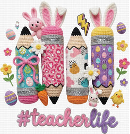 Teacher Life Easter Faux Yarn