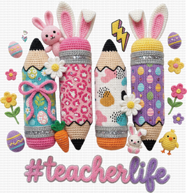 Teacher Life Easter Faux Yarn
