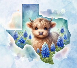 Texas cow tumbler wrap