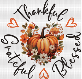 Thankful Grateful Blessed Pumpkin Heart