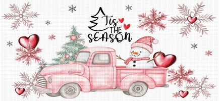 Tis The Season Pink Christmas Truck UV Wrap