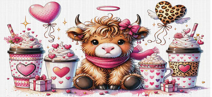 Valentine Cow Coffee UV WRAP