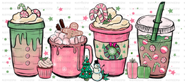 pink and green christmas coffee